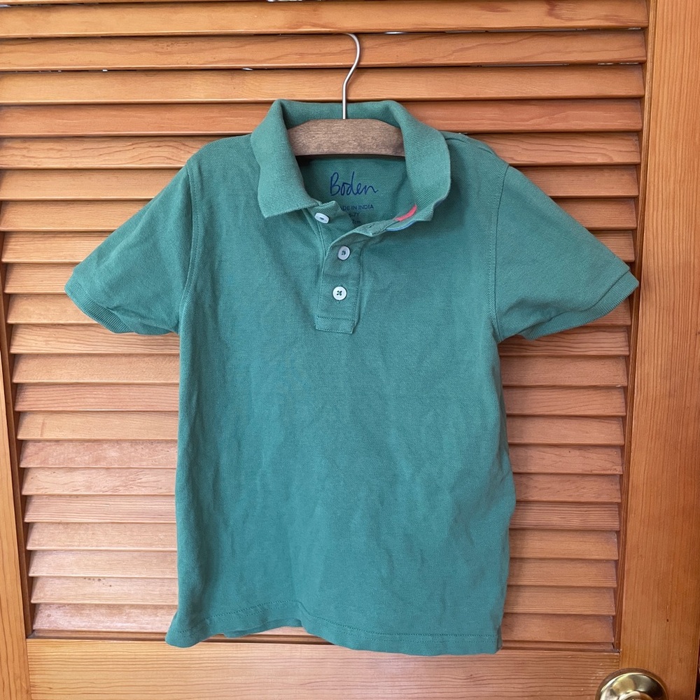 Boden kids green polo size 6-7 years